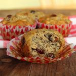 Heart-Healthy Roasted Banana Oat Muffins with Cranberries and Walnuts