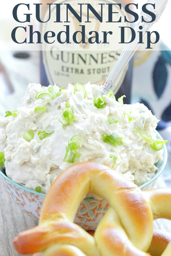 Guinness Cheddar Dip is like an Irish version of beer cheese and is a terrific last-minute appetizer to make for your St. Patrick's Day celebration. via @foodtasticmom