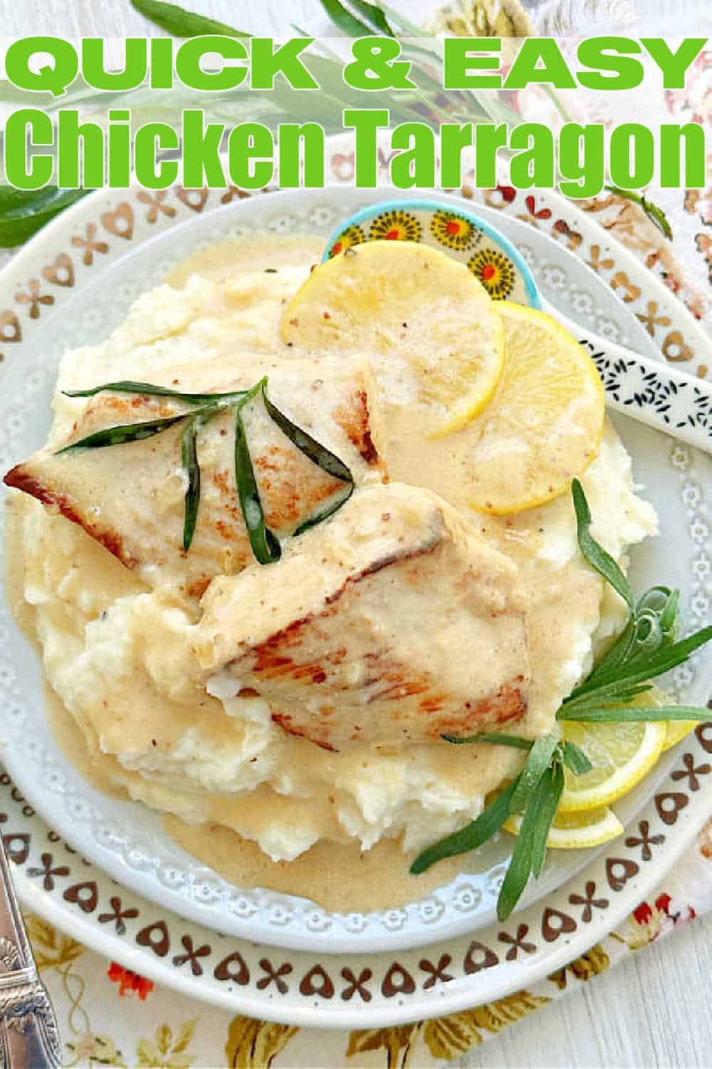 Chicken Tarragon | Foodtastic Mom #chickentarragon #chickenrecipes via @foodtasticmom