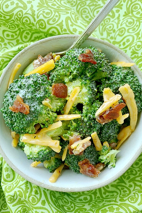 small bowl of broccoli salad