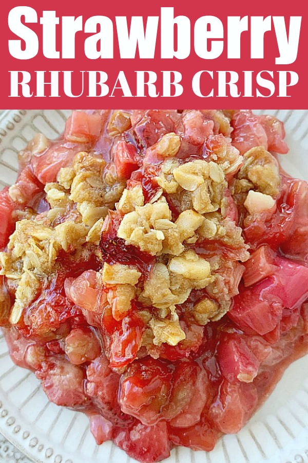 Strawberry Rhubarb Crisp | Foodtastic Mom #strawberryrhubarbcrisp #crisprecipe