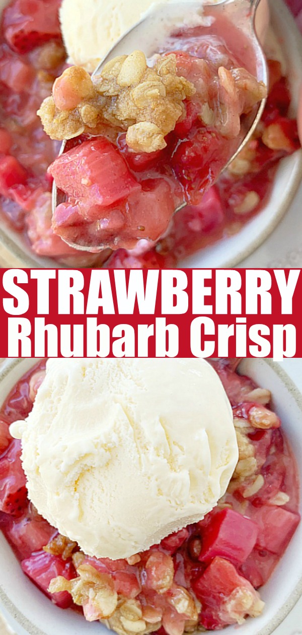 Strawberry Rhubarb Crisp | Foodtastic Mom #strawberryrhubarbcrisp #crisprecipe