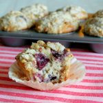 Sweet Cherry Muffins with Pecan Streusel Topping
