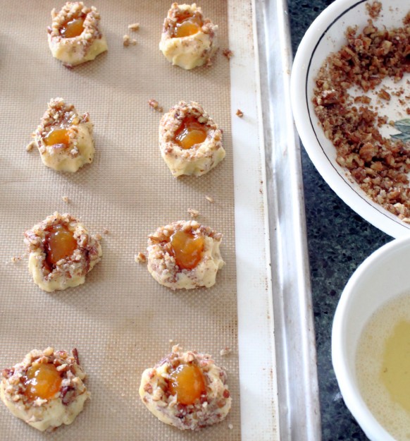 Peach Pecan Thumbprints with Brown Butter Glaze