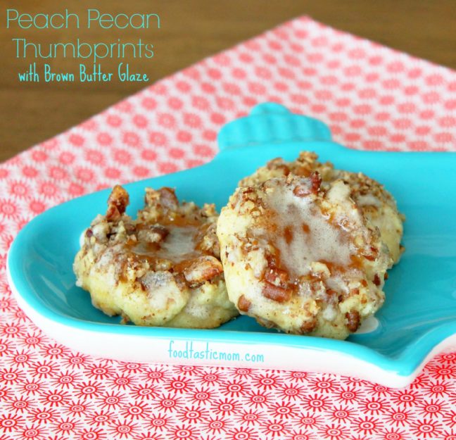 Peach Pecan Thumbprints with Brown Butter Glaze