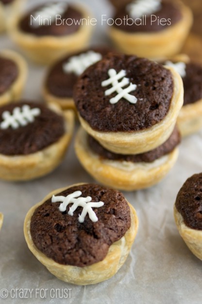 Mini Football Brownie Pies from Crazy for Crust
