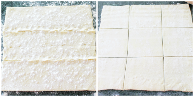 Preparing the puff pastry