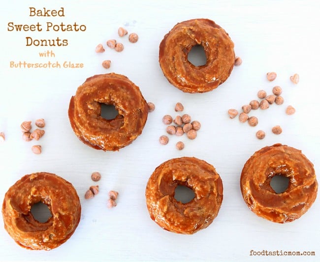 Baked Sweet Potato Donuts with Butterscotch Glaze by Foodtastic Mom
