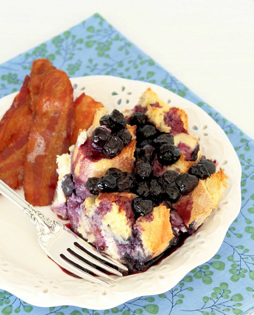 Overnight Blueberry Cheesecake French Toast