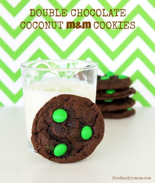 Double Chocolate Coconut M&M Cookies by Foodtastic Mom