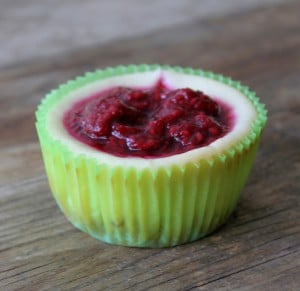 White Chocolate Raspberry Mini Cheesecakes