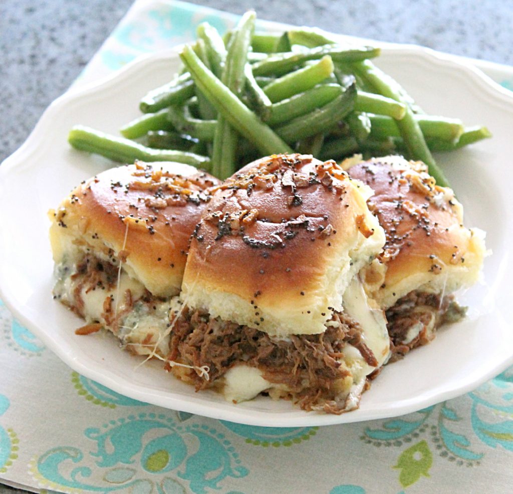 Slow Cooker Beef Sliders and Lemony Grilled Green Beans Foodtastic Mom
