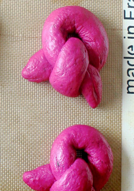 Pink Ribbon Beet Bagels by Foodtastic Mom