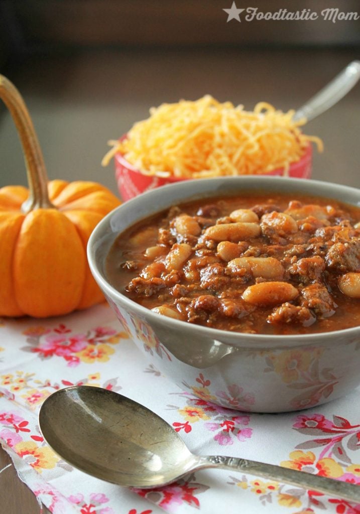 Slow Cooker Double Pumpkin Chili by Foodtastic Mom