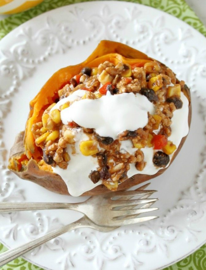 Slow Cooker Stuffed Sweet Potatoes