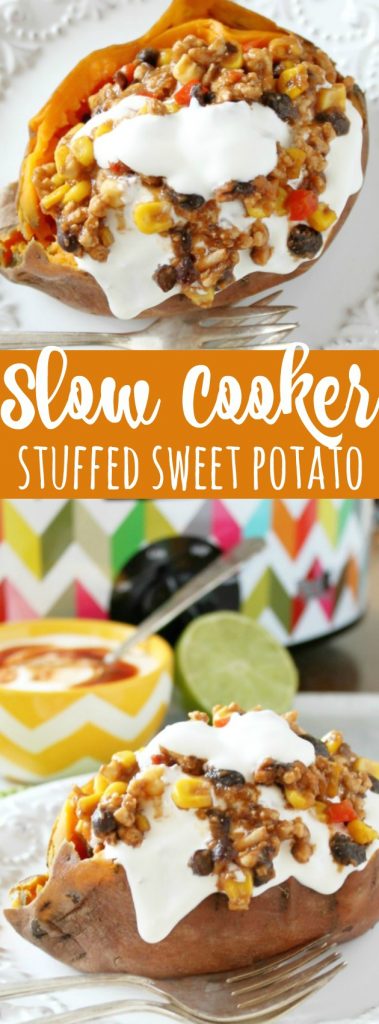 Slow Cooker Stuffed Sweet Potatoes