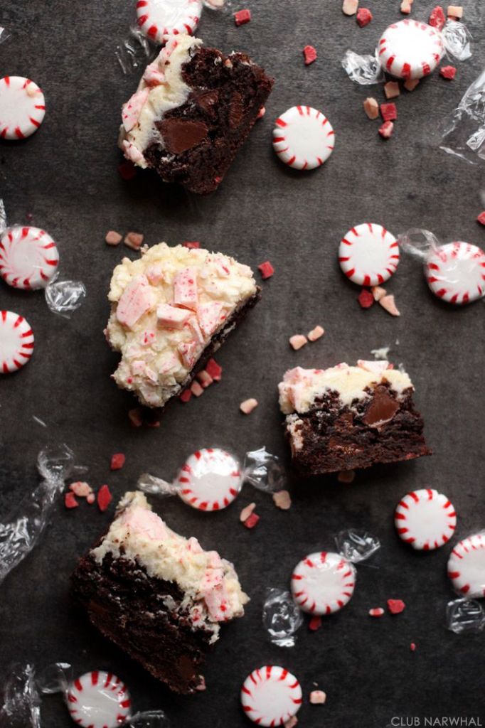 Peppermint Bark Brownies by Club Narwhal