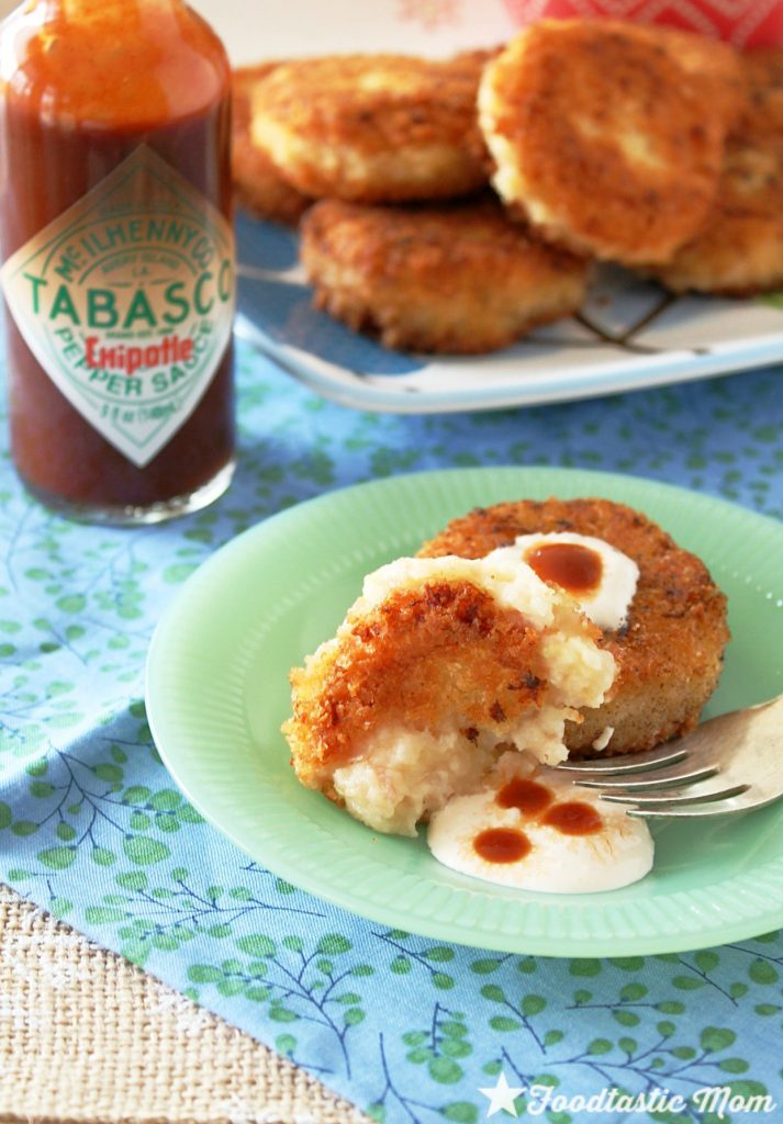 Potato Ham Croquettes with Chipotle Tabasco Sauce by Foodtastic Mom
