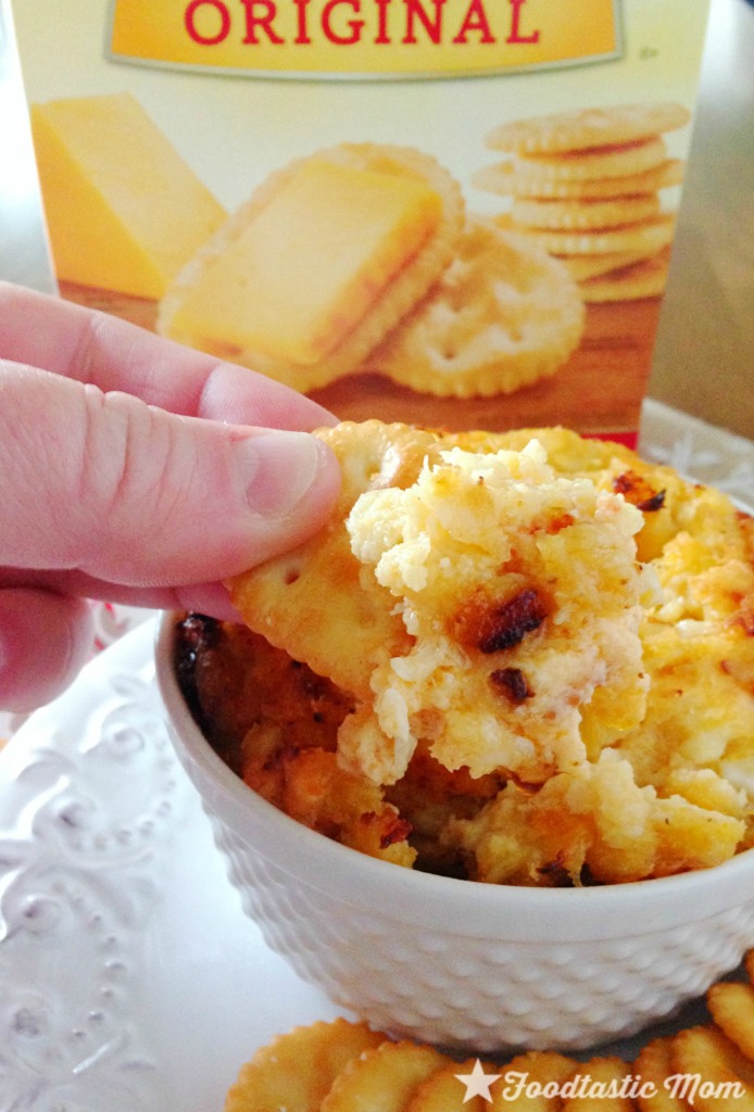 Layered Pimento Crab Dip with Town House Crackers by Foodtastic Mom
