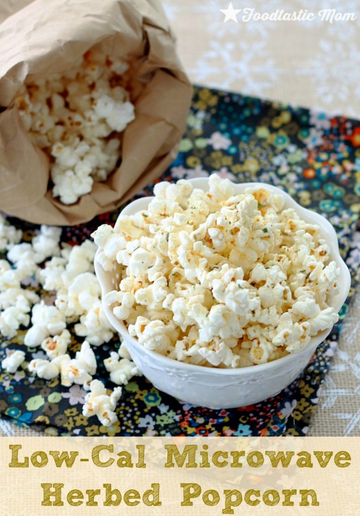 Low-Cal Microwave Herbed Popcorn by Foodtastic Mom