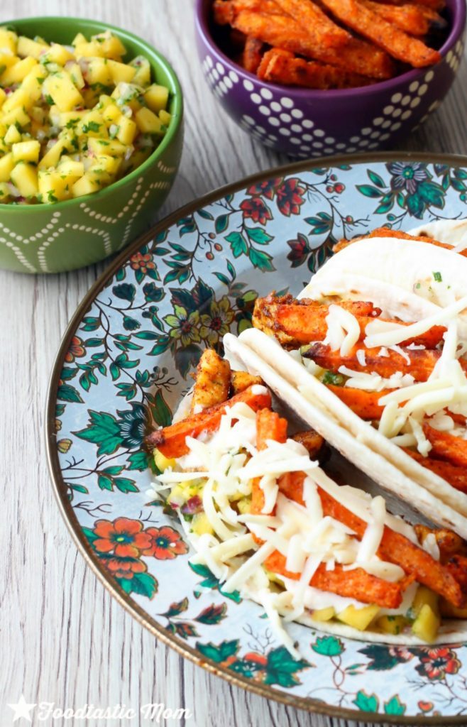 Jamaican Jerk Tacos with Alexia Sweet Potato Fries by Foodtastic Mom