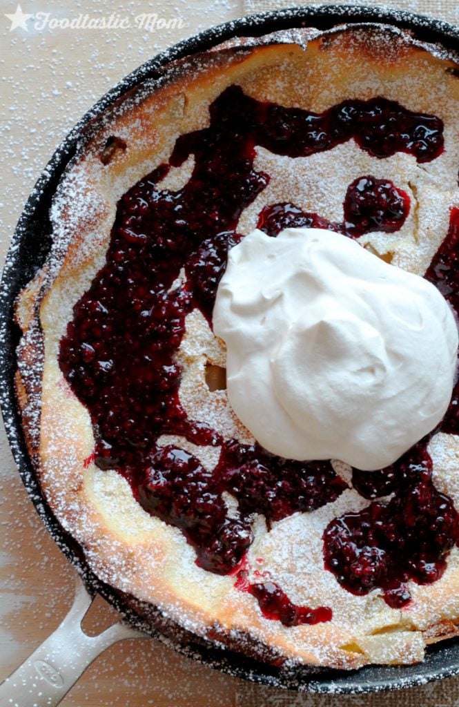 Asian Pear Dutch Baby with Blackberry Syrup by Foodtastic Mom #oxocookware