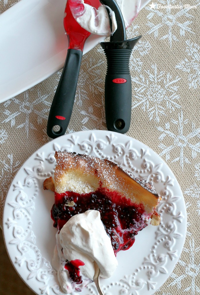 Asian Pear Dutch Baby with Blackberry Syrup by Foodtastic Mom #oxocookware