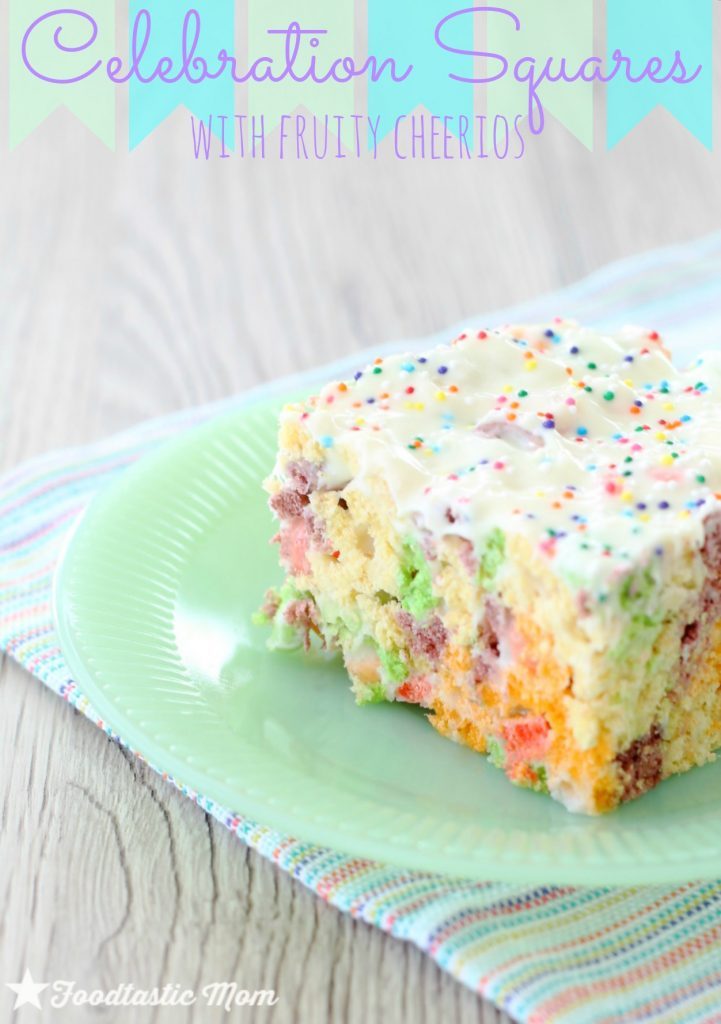 Celebration Squares with Fruity Cheerios by Foodtastic Mom