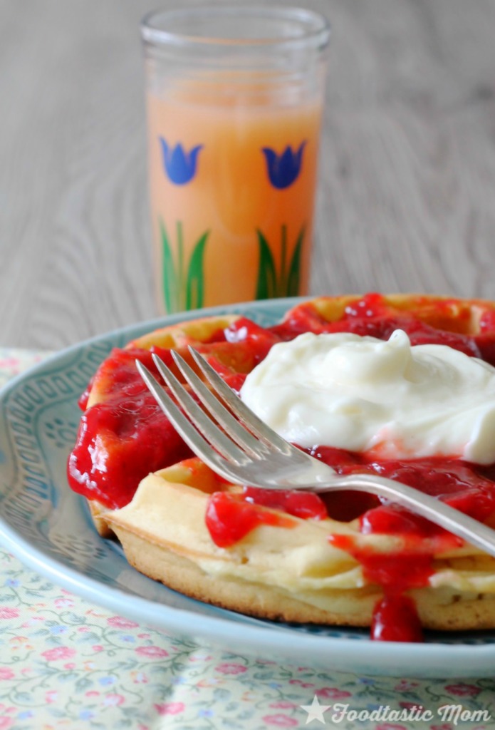 Strawberry Cheesecake Waffles by Foodtastic Mom