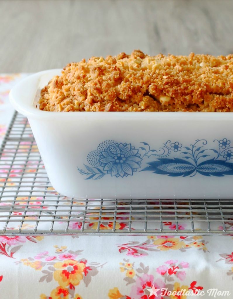 Rhubarb Quick Bread with Almond Streusel by Foodtastic Mom