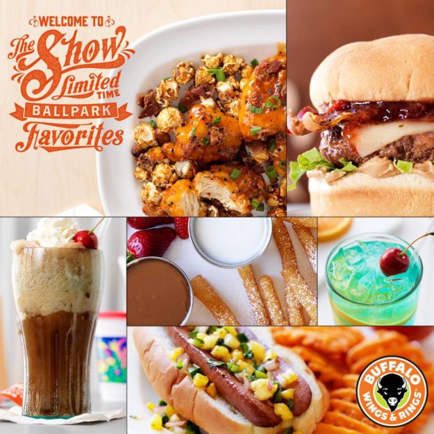 Buffalo Wings and Rings Baseball Themed Menu