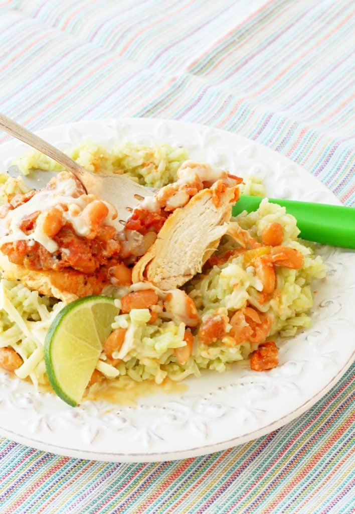 Salsa Chicken with Avocado Lime Rice by Foodtastic Mom #freezerfridays
