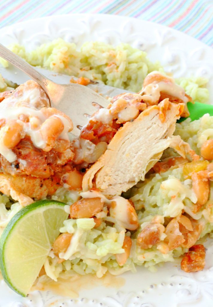 Salsa Chicken with Avocado Lime Rice by Foodtastic Mom #freezerfridays