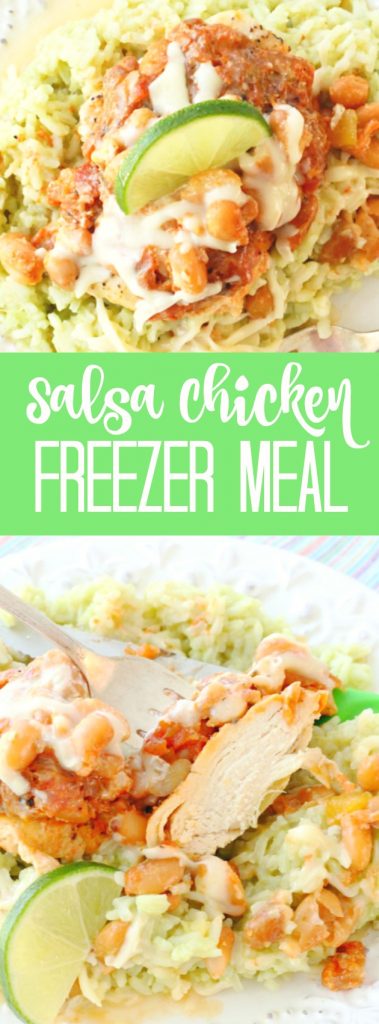 Salsa Chicken with Avocado Lime Rice Freezer Meal