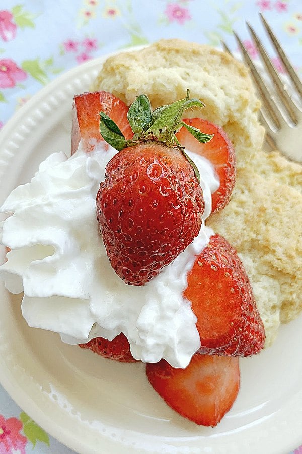 strawberry shortcake on a plate