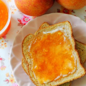 Freezer Peach Jam by Foodtastic Mom