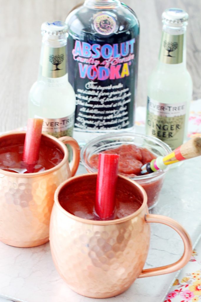 Rhubarb Moscow Mules by Foodtastic Mom