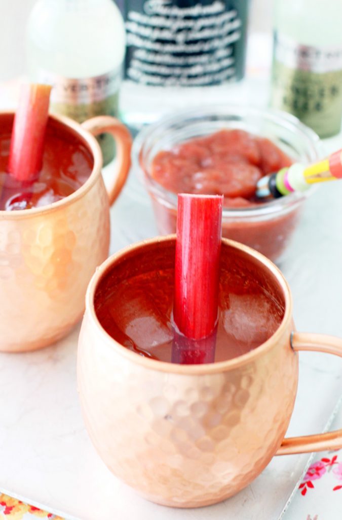 Rhubarb Moscow Mules by Foodtastic Mom