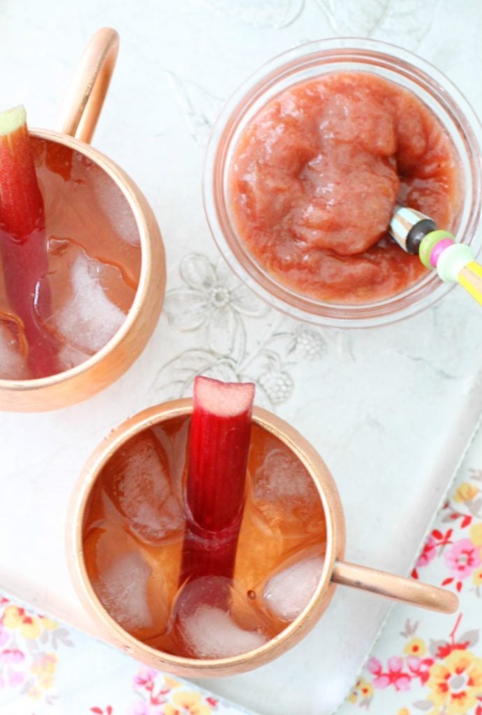 Rhubarb Moscow Mules by Foodtastic Mom