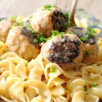 Pork Apple Meatballs with Hard Cider Gravy by Foodtastic Mom