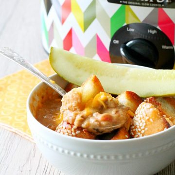 Slow Cooker Cheeseburger Soup by Foodtastic Mom