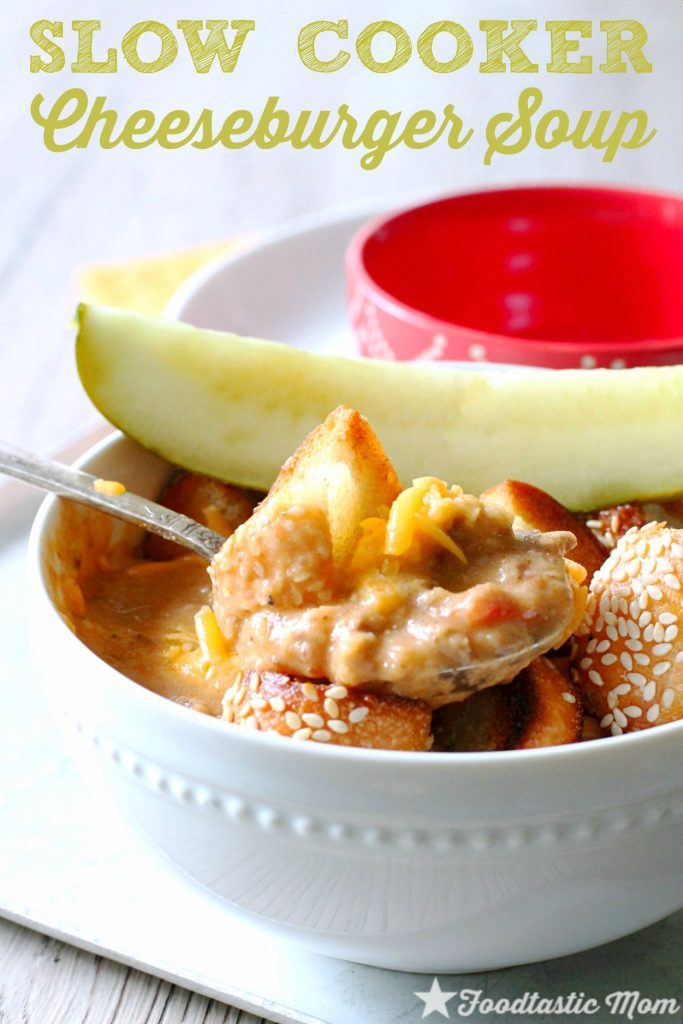 Slow Cooker Cheeseburger Soup by Foodtastic Mom