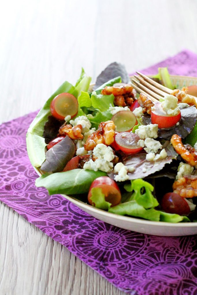 Candied Walnut and Grape Salad by Foodtastic Mom