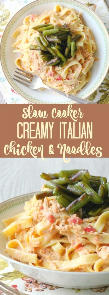 Slow Cooker Creamy Italian Chicken and Noodles