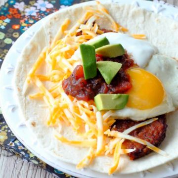 Black Bean Burger Breakfast Burritos by Foodtastic Mom