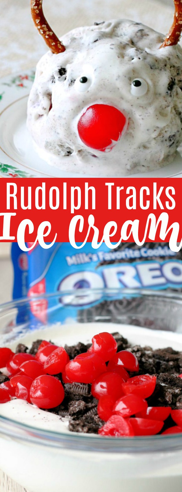 No Churn Rudolph Tracks Ice Cream