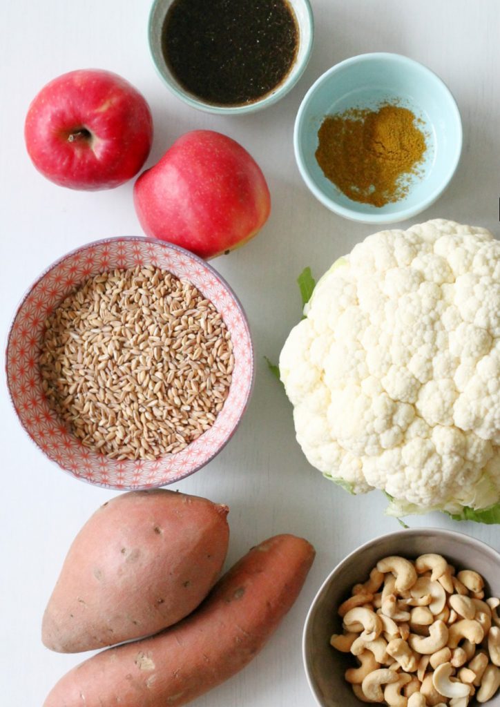 Farro Roasted Vegetable Salad by Foodtastic Mom #farro