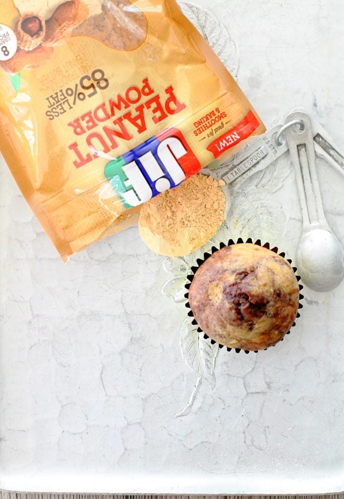 Skinny Peanut Butter, Banana and Chocolate Muffins by Foodtastic Mom