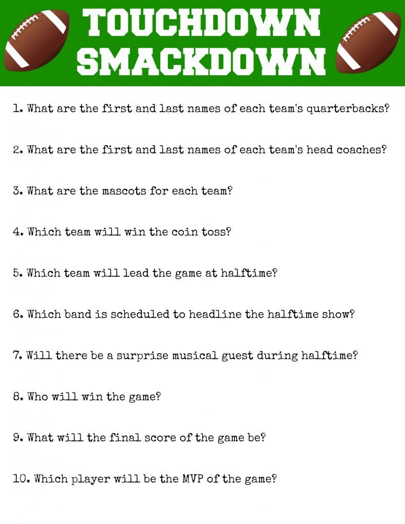 Touchdown Smackdown Printable by Foodtastic Mom #GameDayGlory