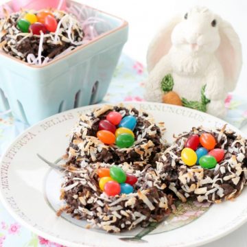 Dark Chocolate Macaroon Nests with Starburst® Jellybeans by Foodtastic Mom #StarburstJellybeans #Kroger #ad
